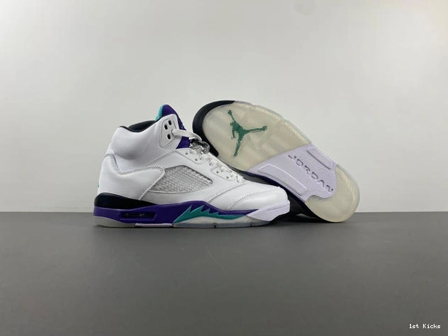 1st Kicks Shoes 136027- Jordan 3989 Air Grape 5 Retro Sleek 1014